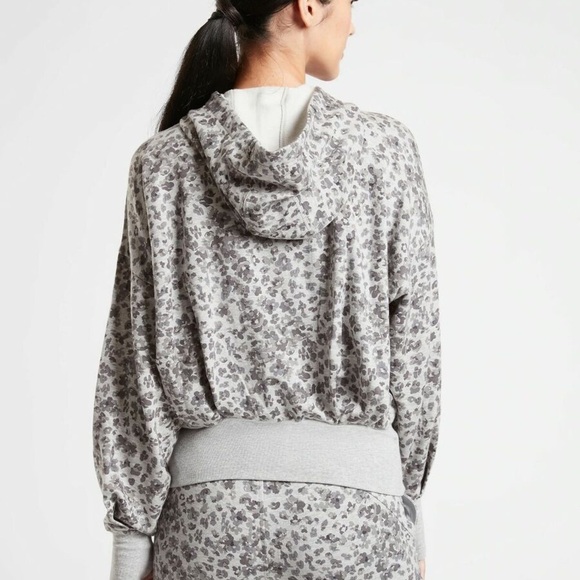 Athleta Balance Printed Sweatshirt Hoodie, Heather Grey SIZE M - Picture 3 of 7